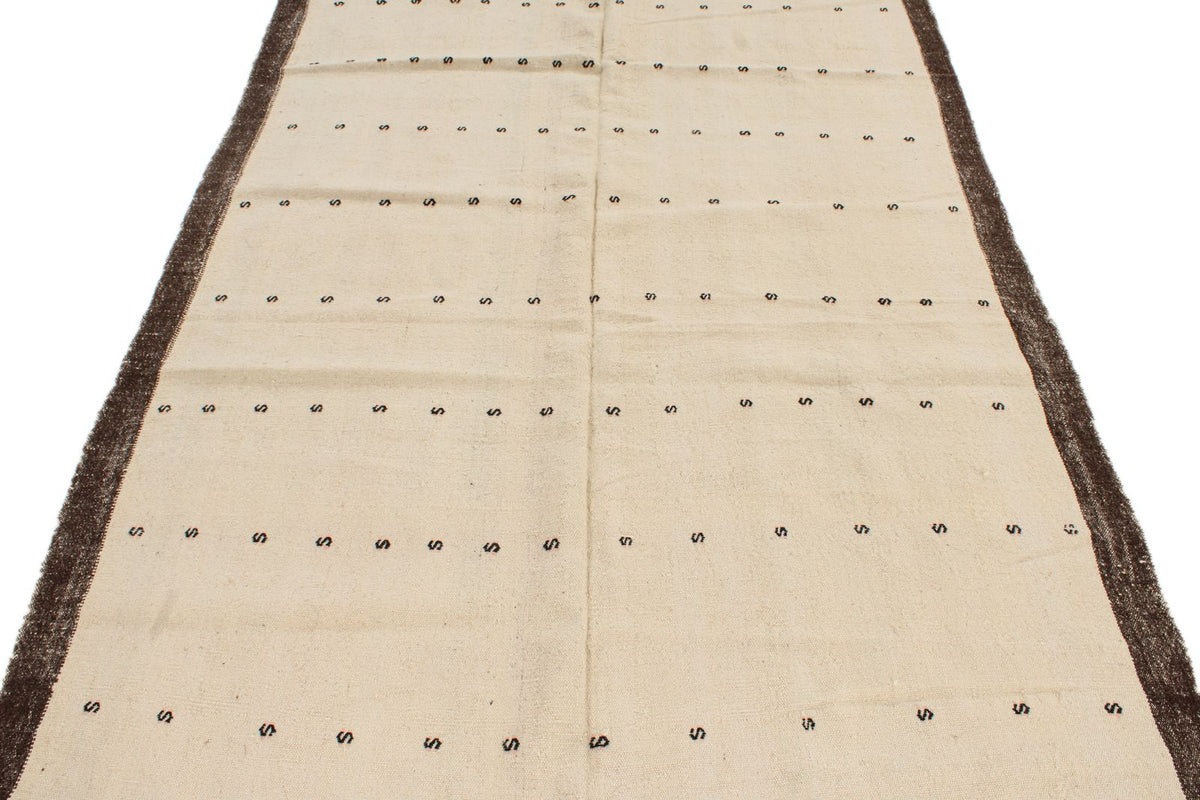 5x11 Ivory and Brown Turkish Tribal Runner