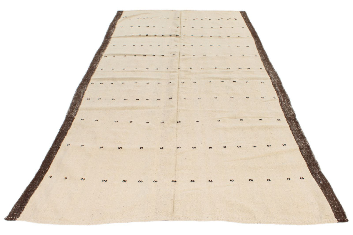 5x11 Ivory and Brown Turkish Tribal Runner