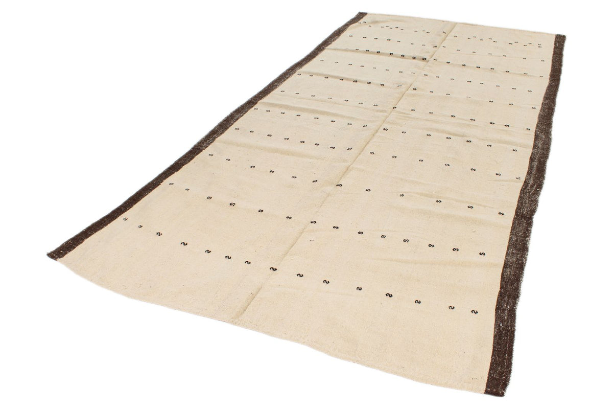 5x11 Ivory and Brown Turkish Tribal Runner