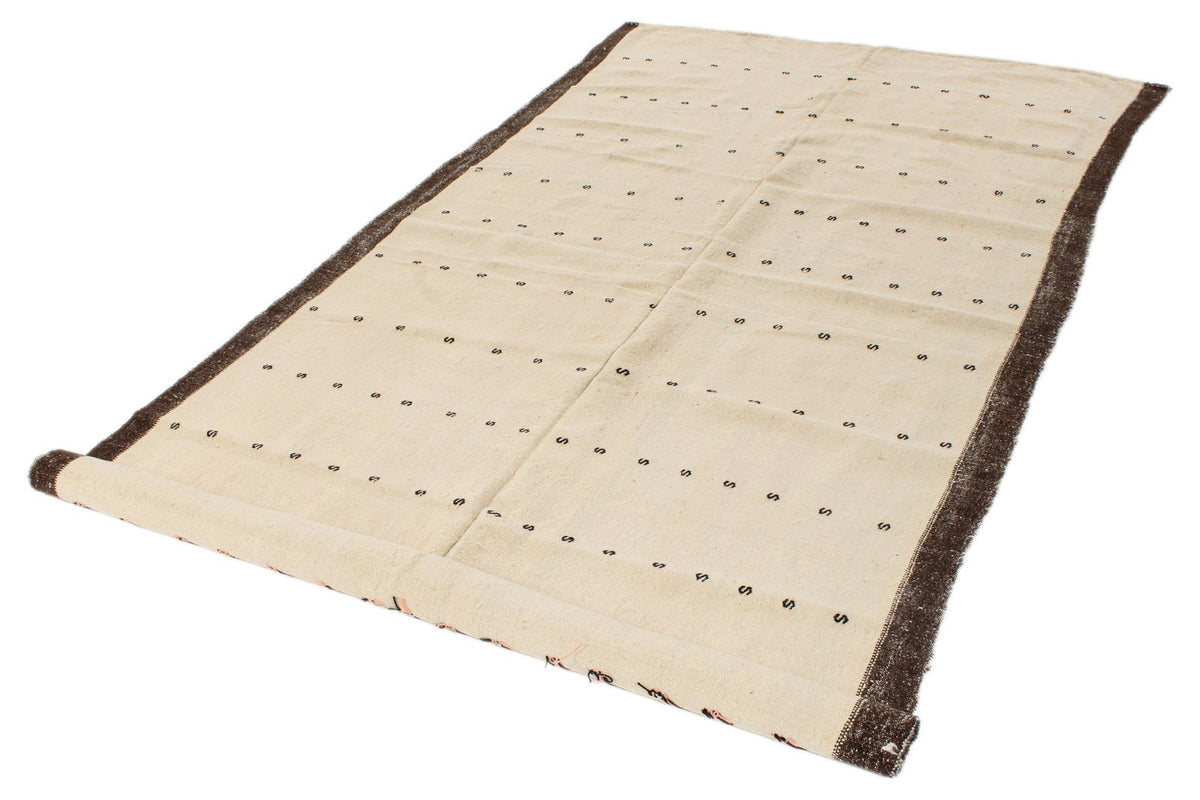5x11 Ivory and Brown Turkish Tribal Runner