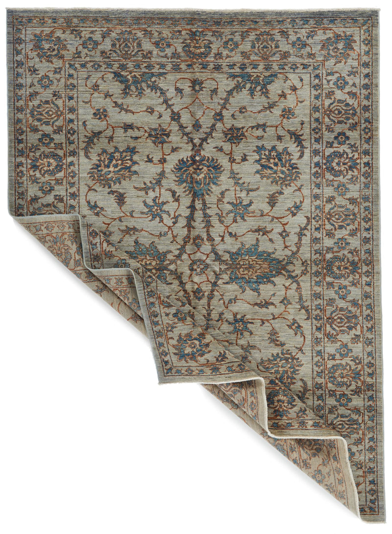 6x8 Gray and Multicolor Anatolian Traditional Rug