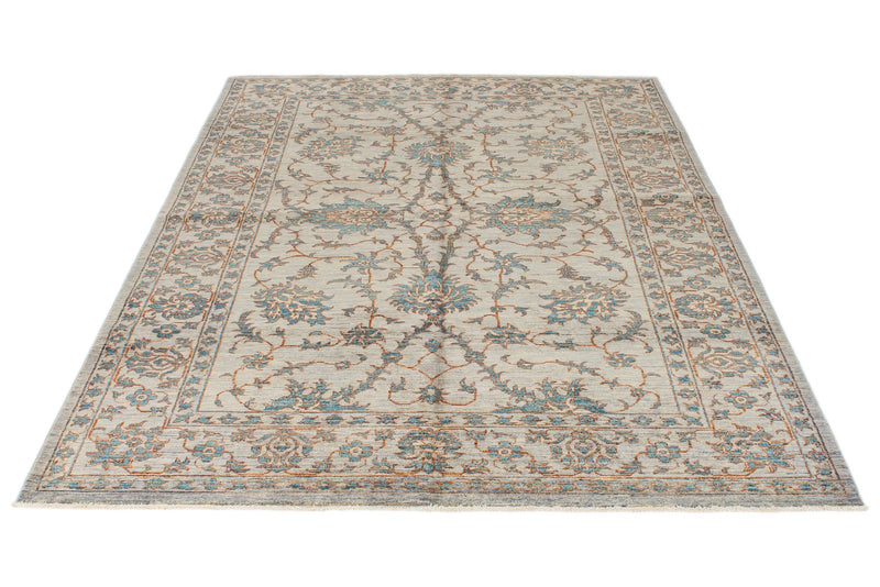 6x8 Gray and Multicolor Anatolian Traditional Rug