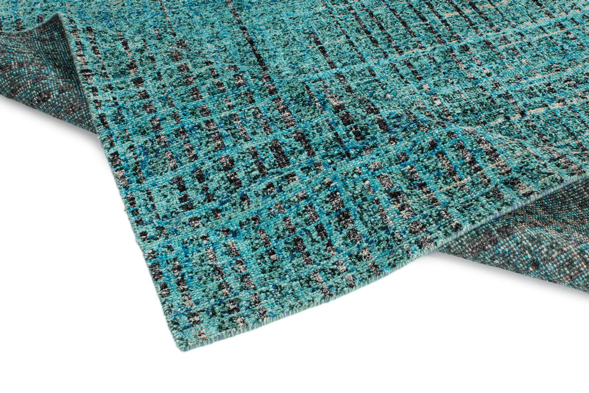 7x10 Blue and Multicolor Modern Contemporary Rug