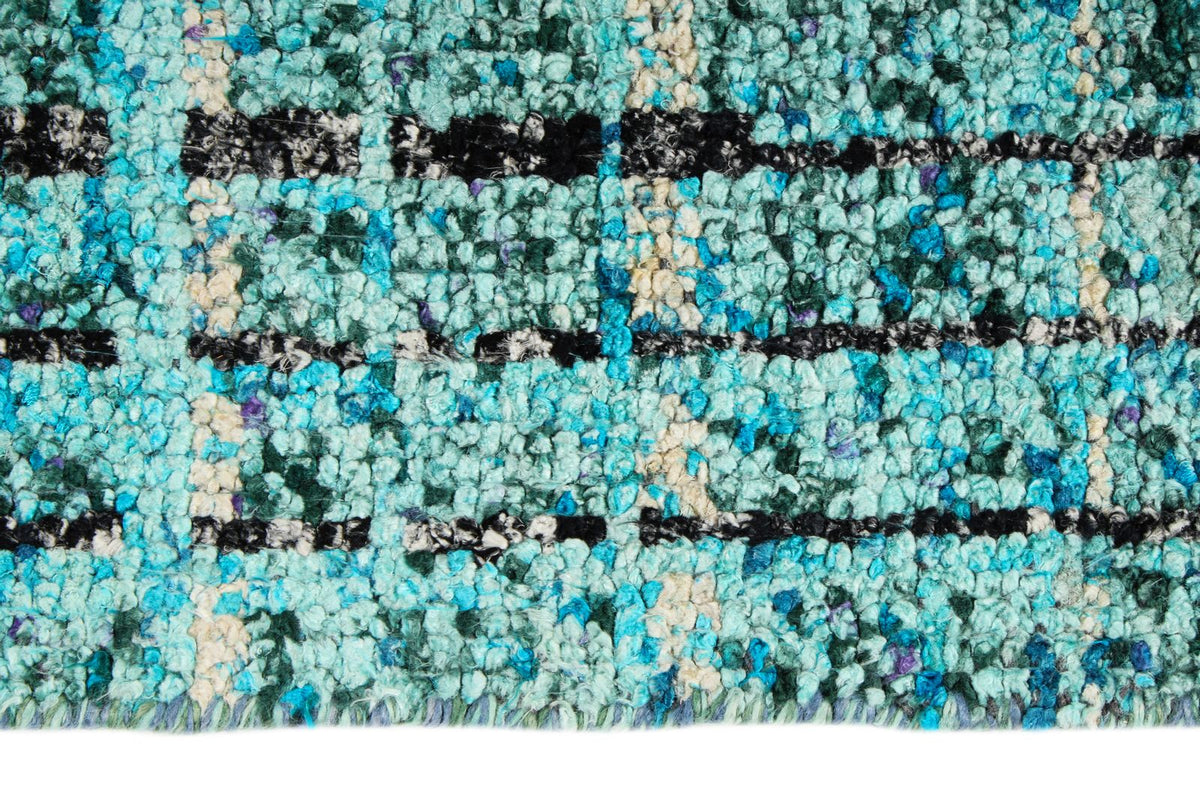 7x10 Blue and Multicolor Modern Contemporary Rug