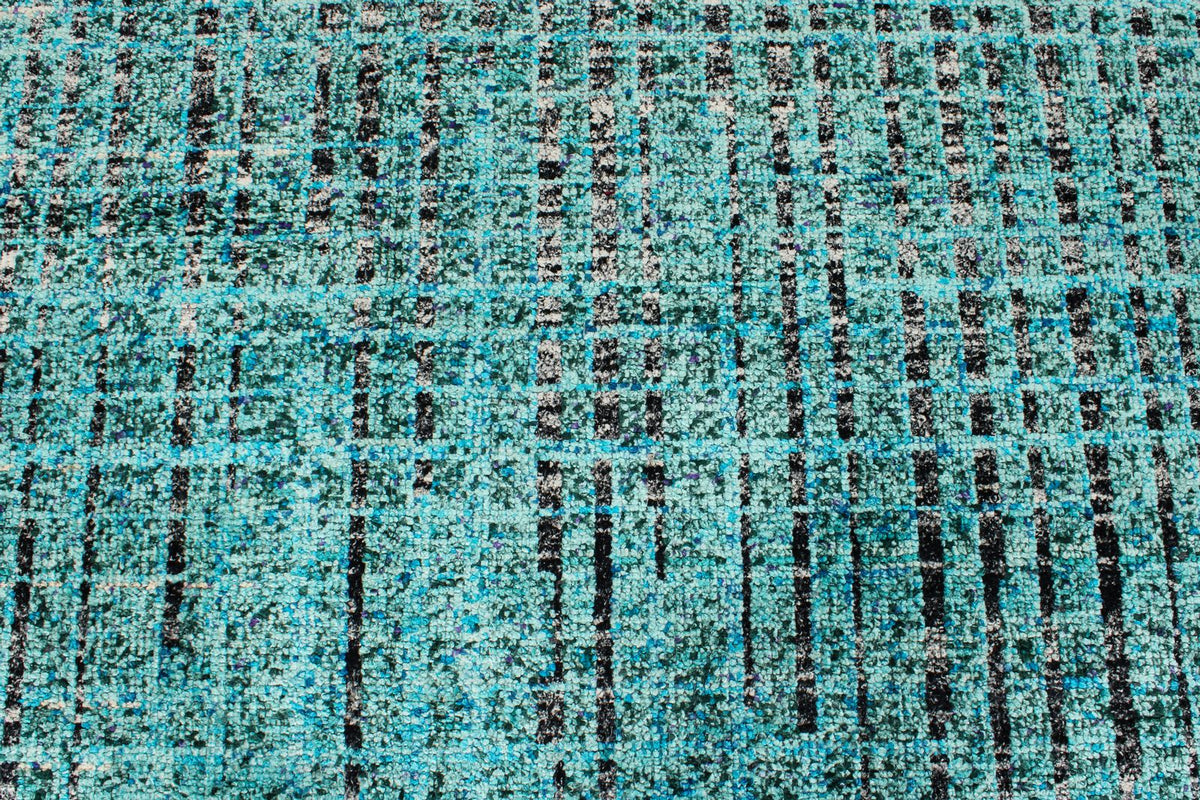 7x10 Blue and Multicolor Modern Contemporary Rug