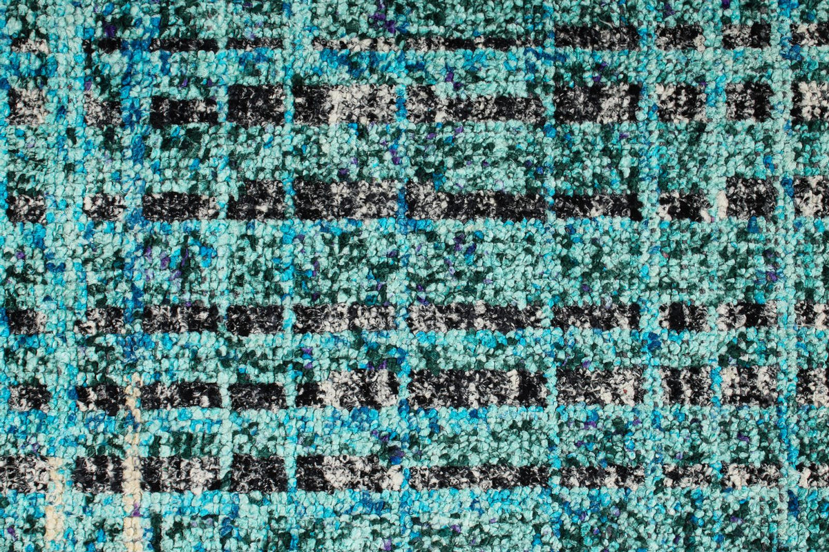 7x10 Blue and Multicolor Modern Contemporary Rug