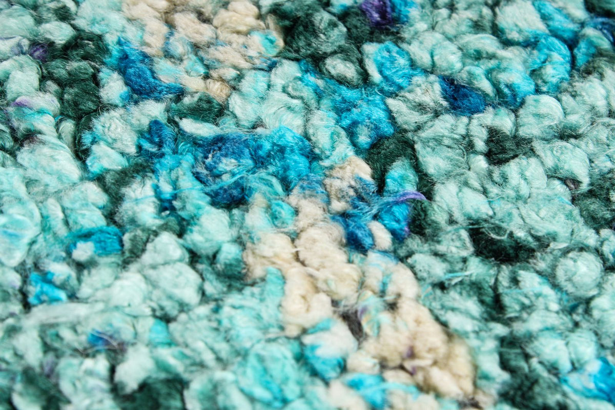 7x10 Blue and Multicolor Modern Contemporary Rug