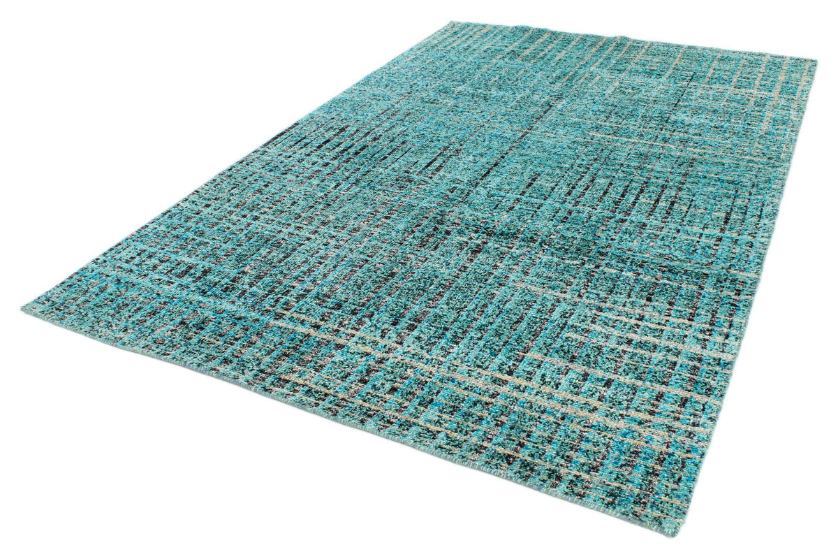 7x10 Blue and Multicolor Modern Contemporary Rug
