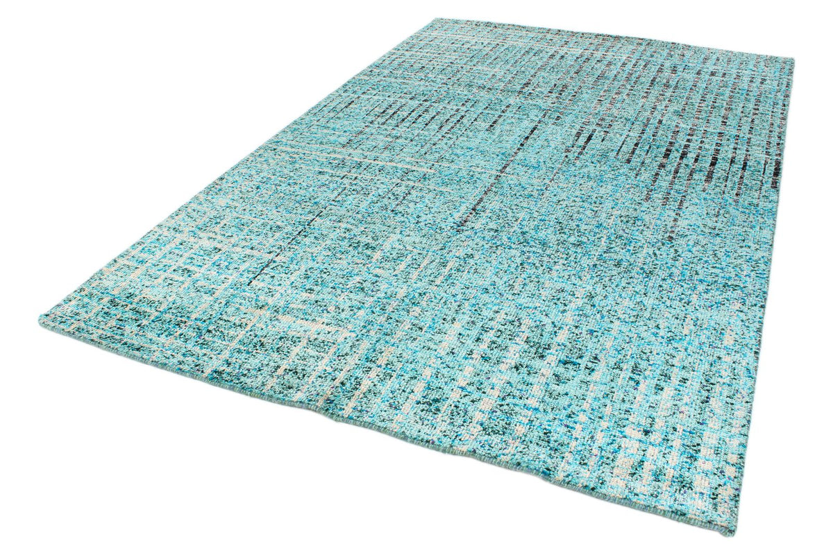 7x10 Blue and Multicolor Modern Contemporary Rug