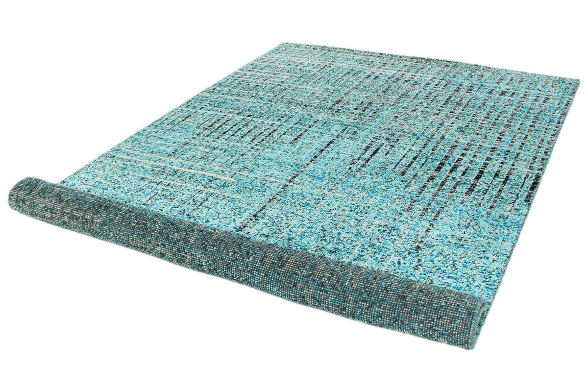 7x10 Blue and Multicolor Modern Contemporary Rug