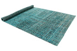 7x10 Blue and Multicolor Modern Contemporary Rug