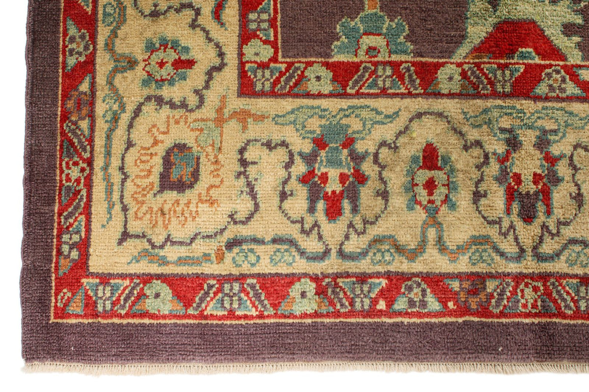 9x12 Purple and Ivory Turkish Oushak Rug