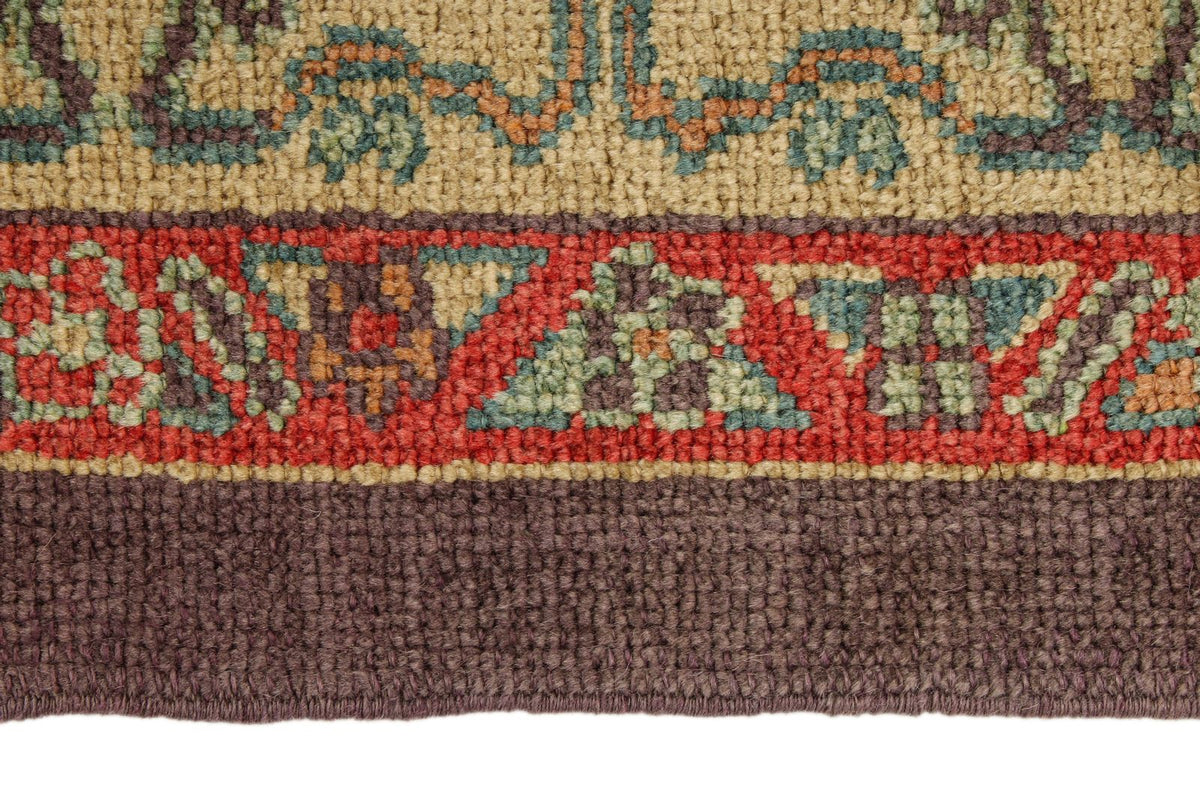 9x12 Purple and Ivory Turkish Oushak Rug
