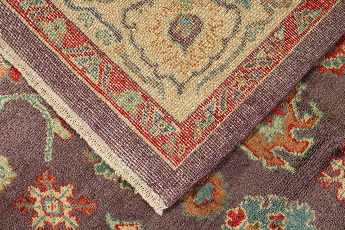 9x12 Purple and Ivory Turkish Oushak Rug