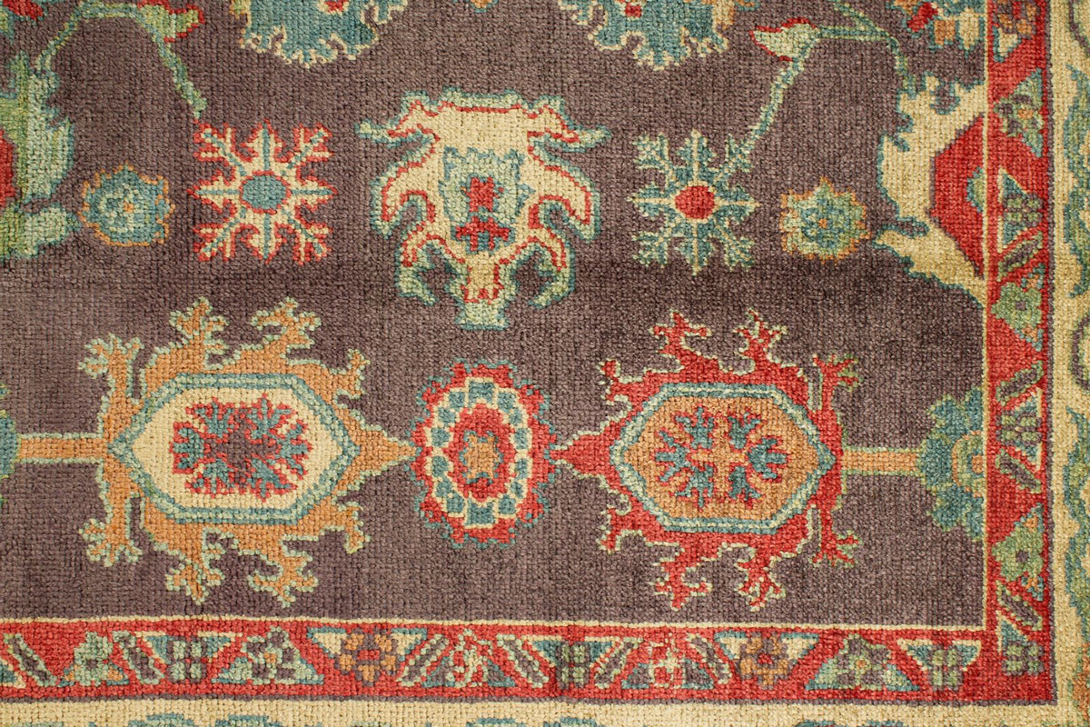 9x12 Purple and Ivory Turkish Oushak Rug