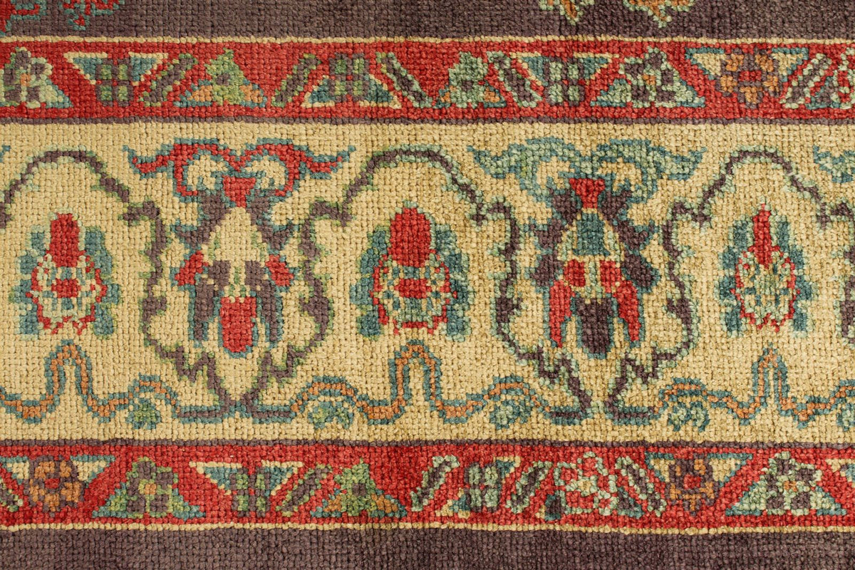 9x12 Purple and Ivory Turkish Oushak Rug