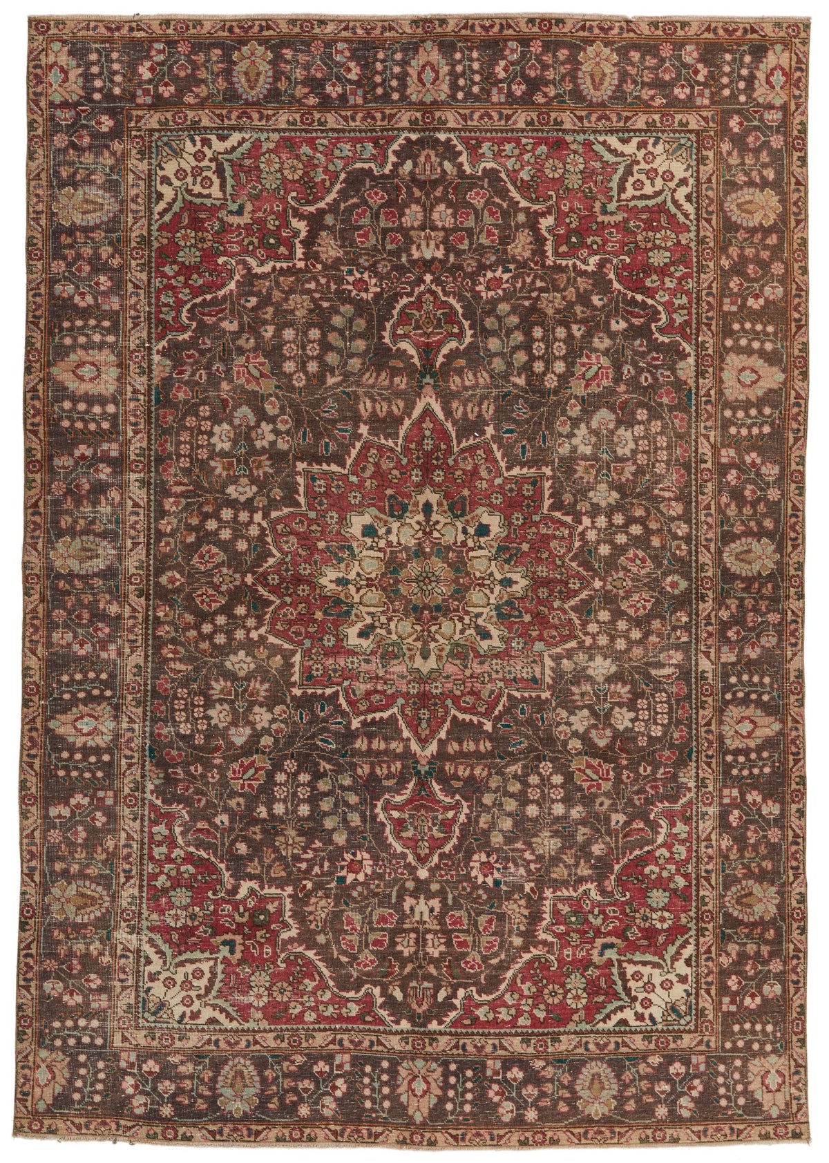 6x9 Red and Brown Anatolian Turkish Tribal Rug