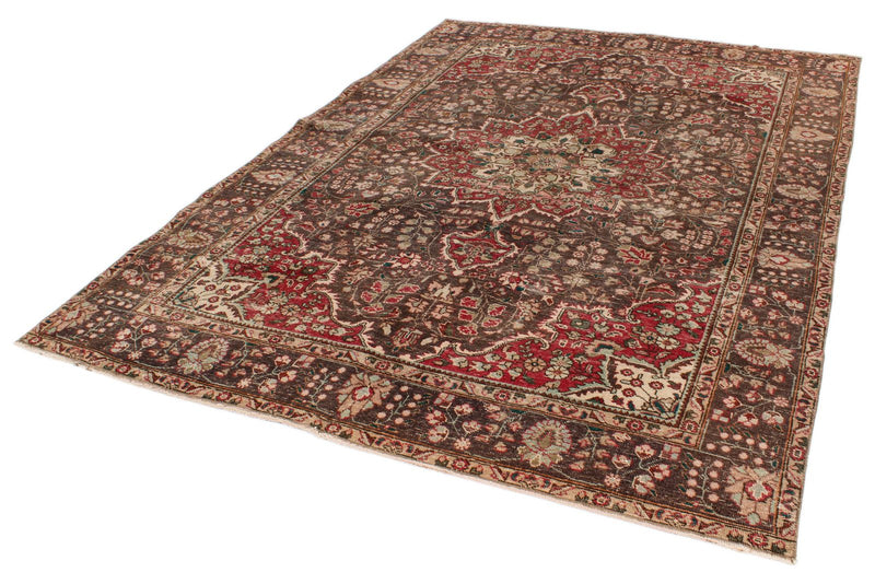 6x9 Red and Brown Anatolian Turkish Tribal Rug