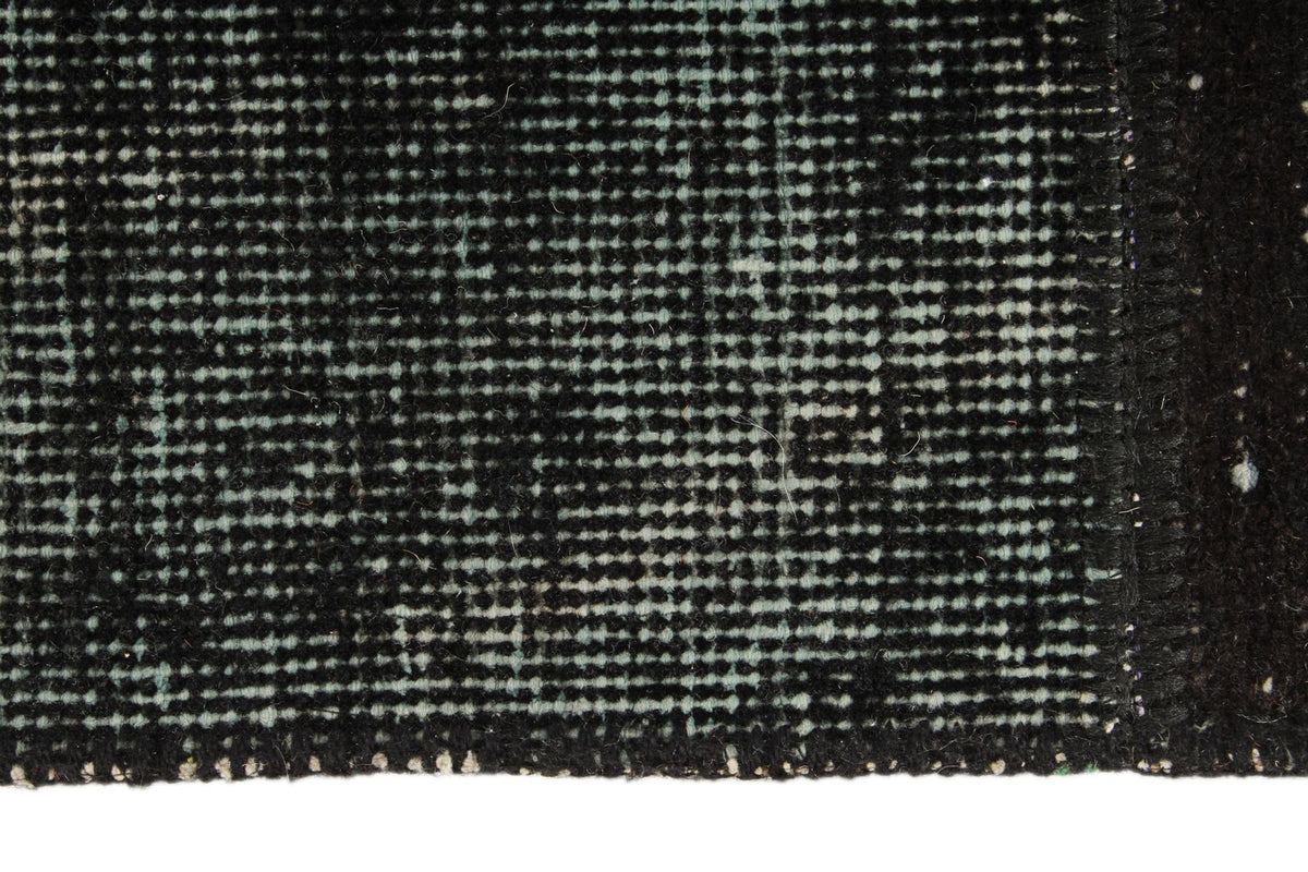 6x8 Black and Gray Turkish Overdyed Rug