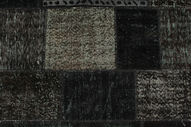 6x8 Black and Gray Turkish Overdyed Rug