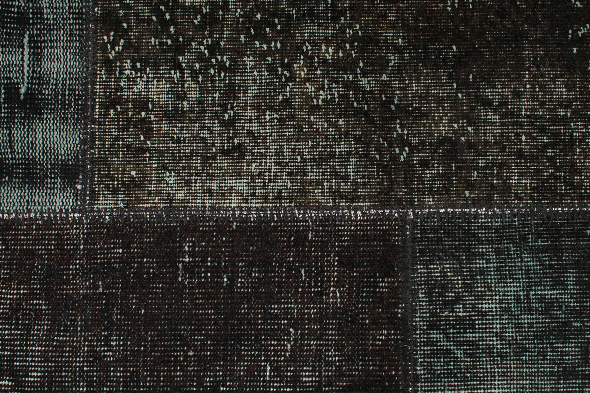 6x8 Black and Gray Turkish Overdyed Rug