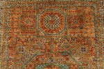 4x6 Brown and Multicolor Turkish Tribal Rug