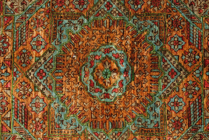 4x6 Brown and Multicolor Turkish Tribal Rug