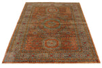 4x6 Brown and Multicolor Turkish Tribal Rug