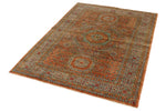 4x6 Brown and Multicolor Turkish Tribal Rug