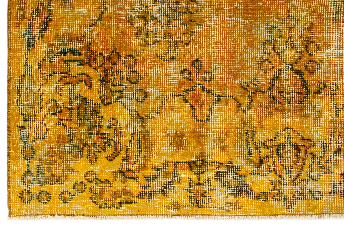 6x10 Yellow and Multicolor Turkish Overdyed Rug