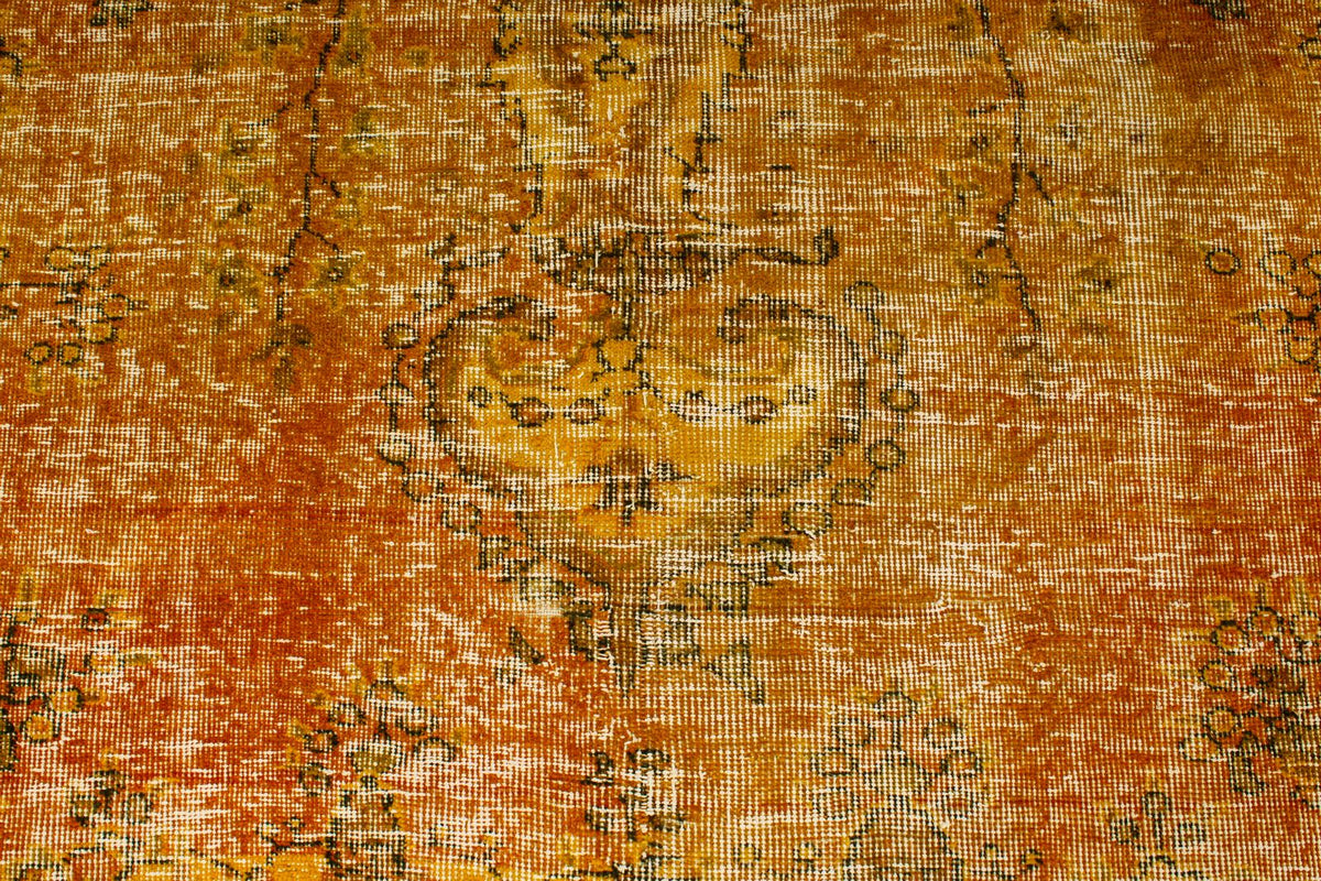 6x10 Yellow and Multicolor Turkish Overdyed Rug