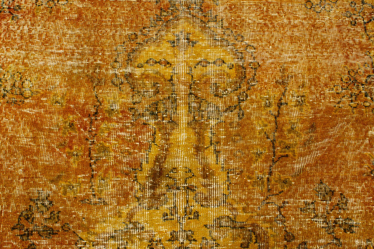 6x10 Yellow and Multicolor Turkish Overdyed Rug