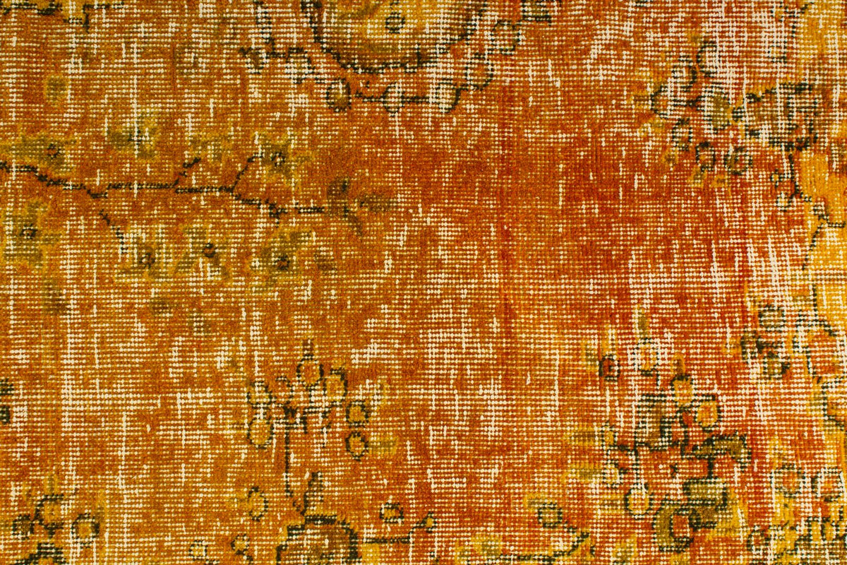 6x10 Yellow and Multicolor Turkish Overdyed Rug