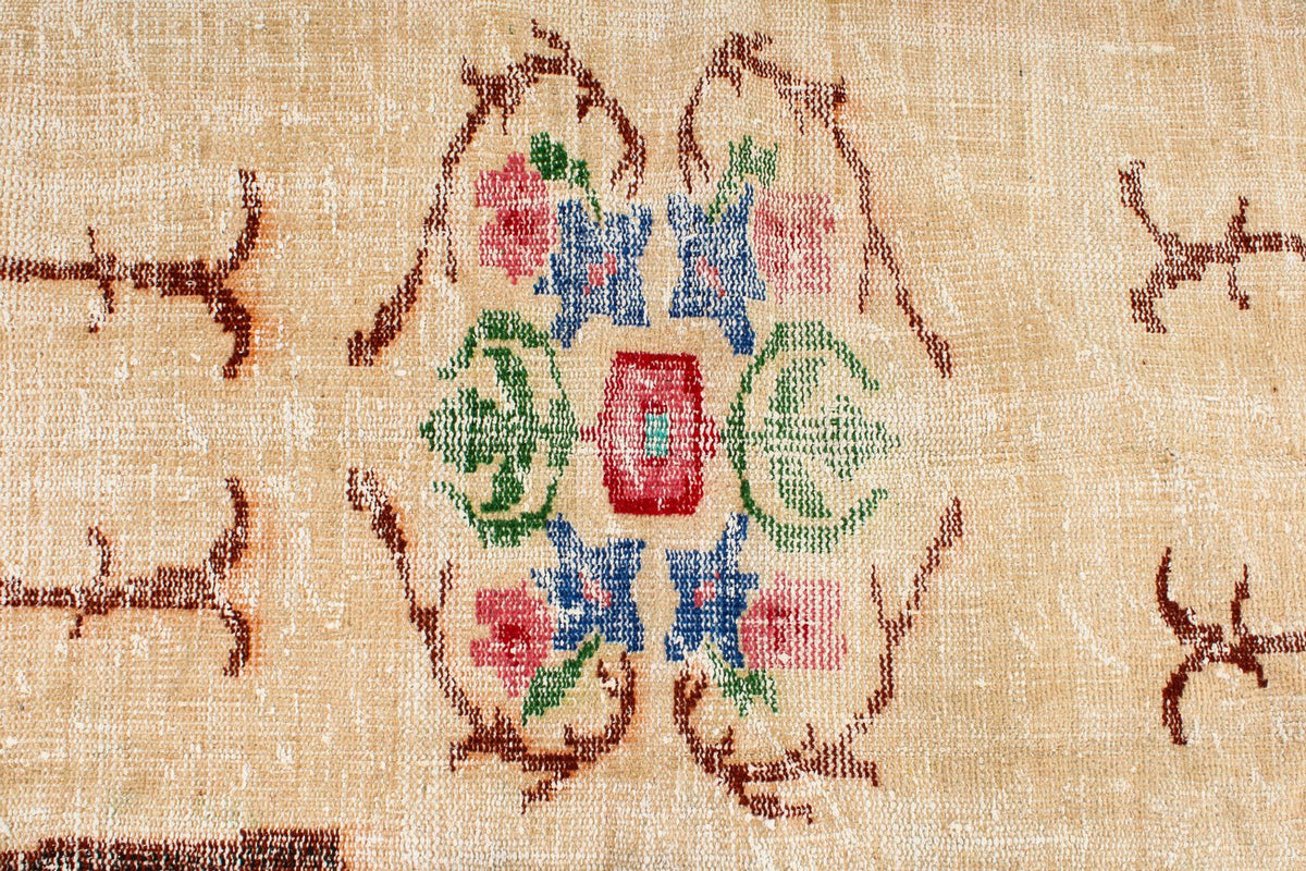6x9 Blue and Multicolor Turkish Overdyed Rug