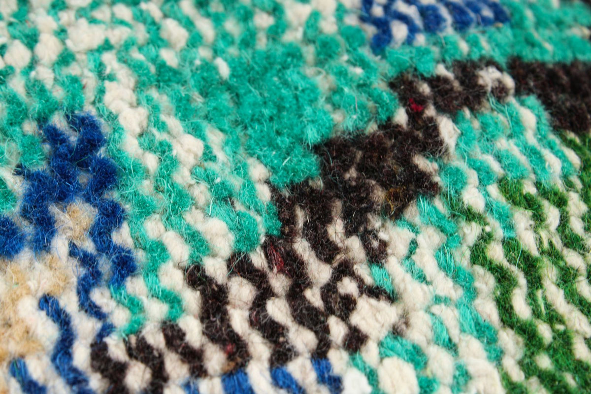 6x9 Blue and Multicolor Turkish Overdyed Rug