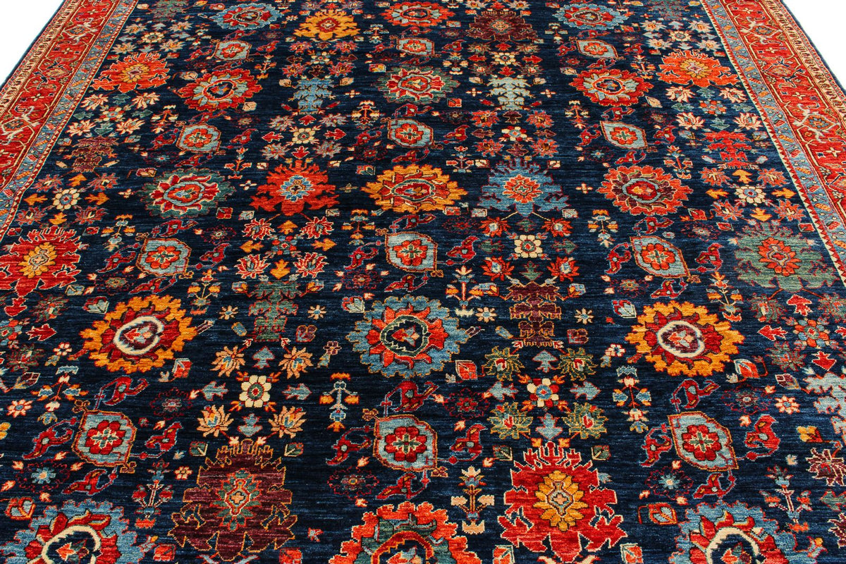 9x12 Red and Navy Anatolian Traditional Rug
