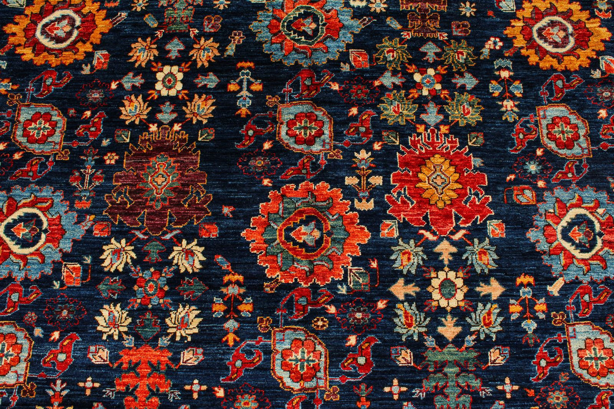 9x12 Red and Navy Anatolian Traditional Rug