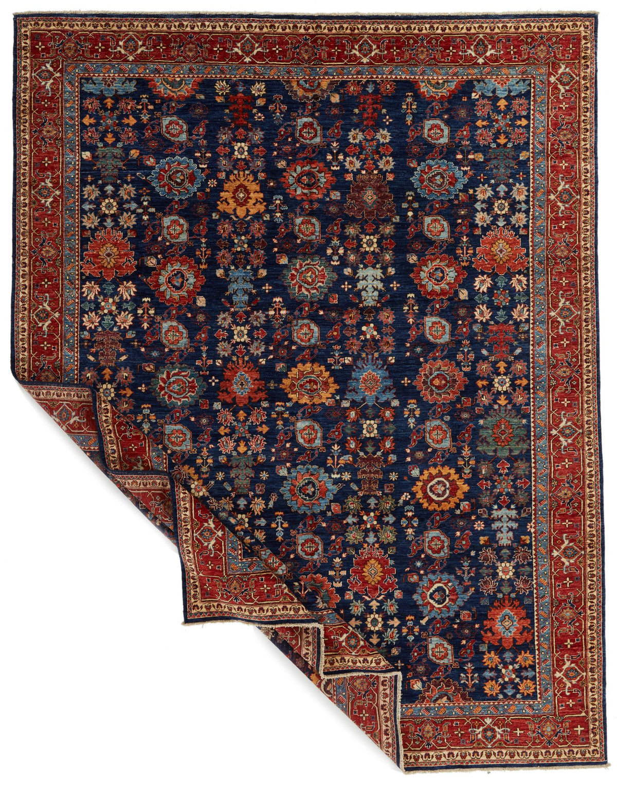 9x12 Red and Navy Anatolian Traditional Rug