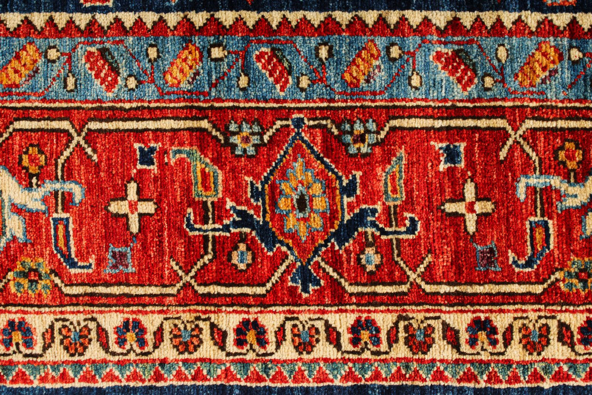 9x12 Red and Navy Anatolian Traditional Rug