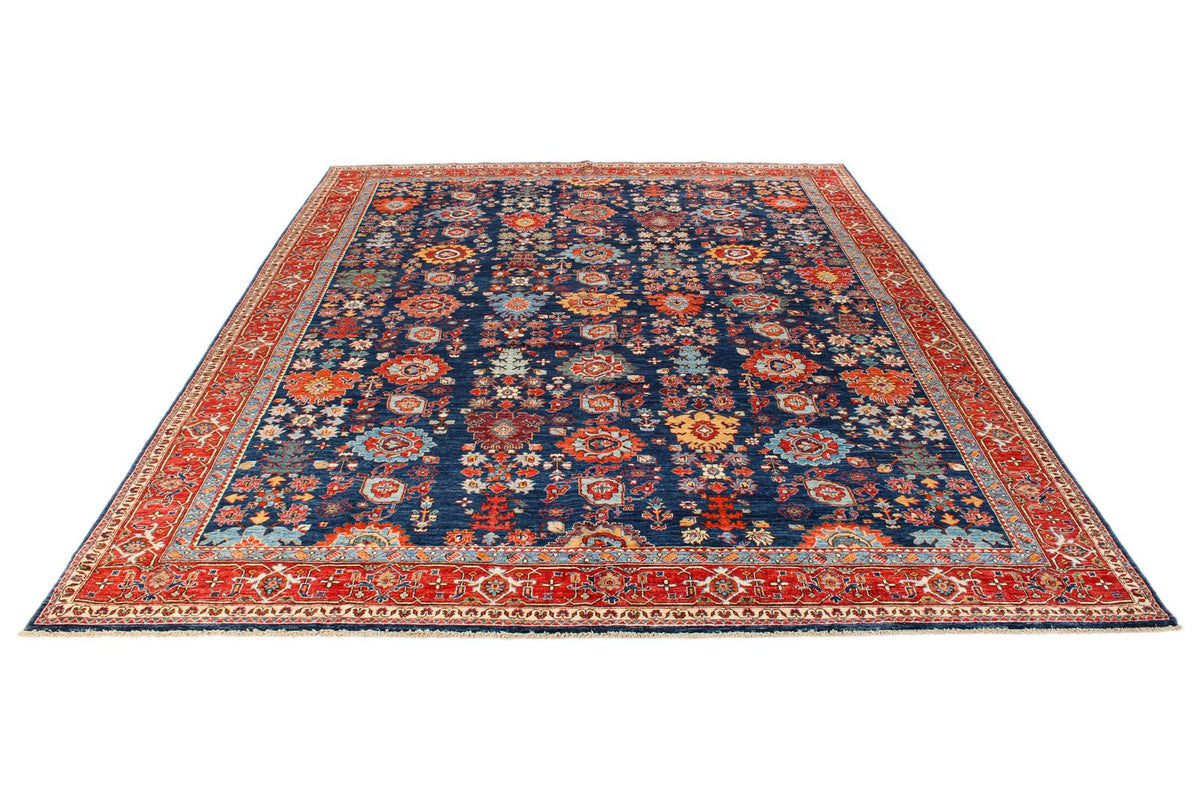 9x12 Red and Navy Anatolian Traditional Rug