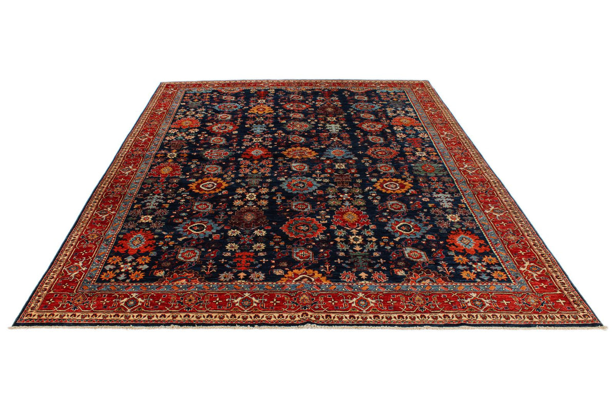 9x12 Red and Navy Anatolian Traditional Rug