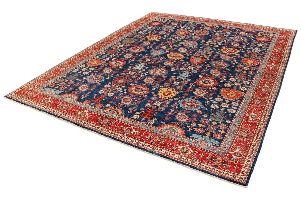 9x12 Red and Navy Anatolian Traditional Rug