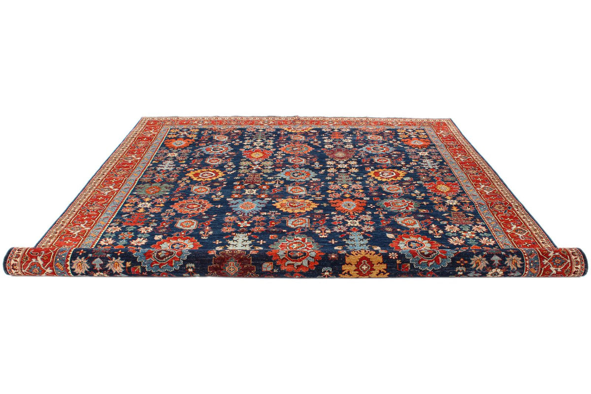 9x12 Red and Navy Anatolian Traditional Rug