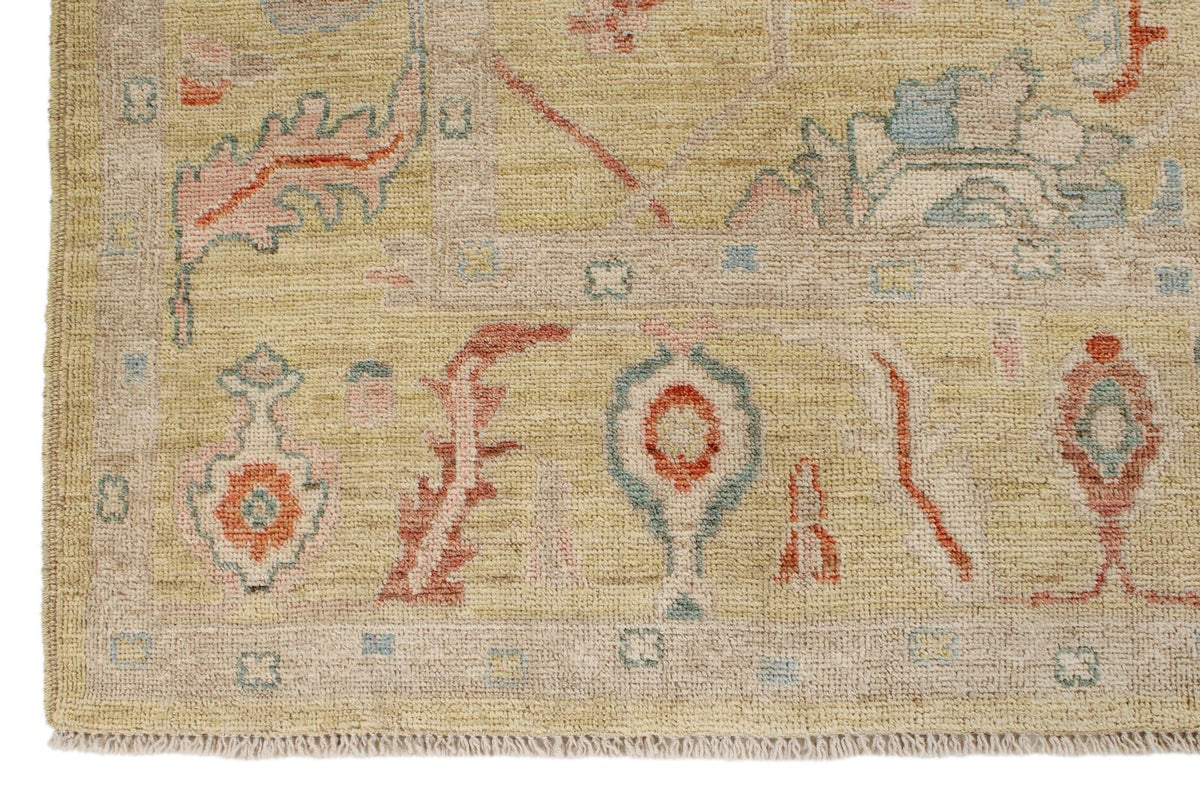 8x10 Beige and Multicolor Turkish Tribal Rug