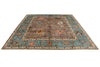 8x10 Brown and Blue Turkish Oushak Rug