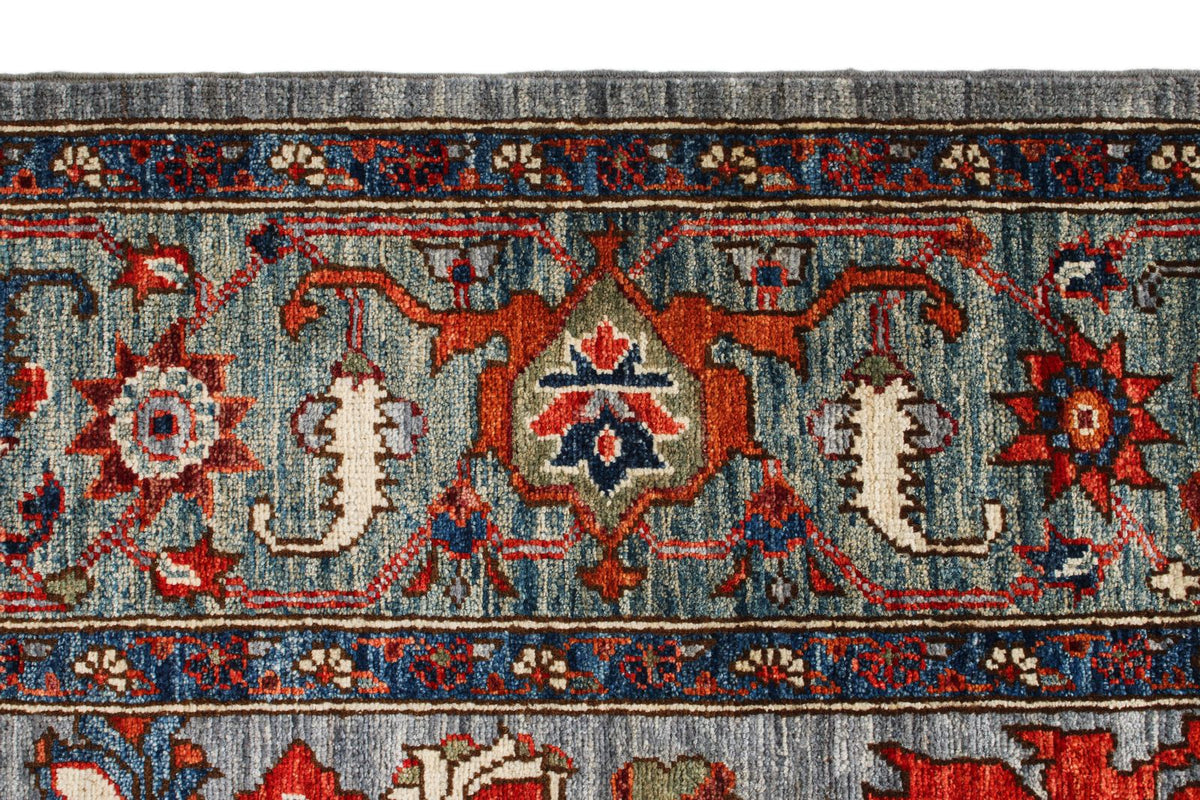 6x9 Gray and Blue Anatolian Traditional Rug