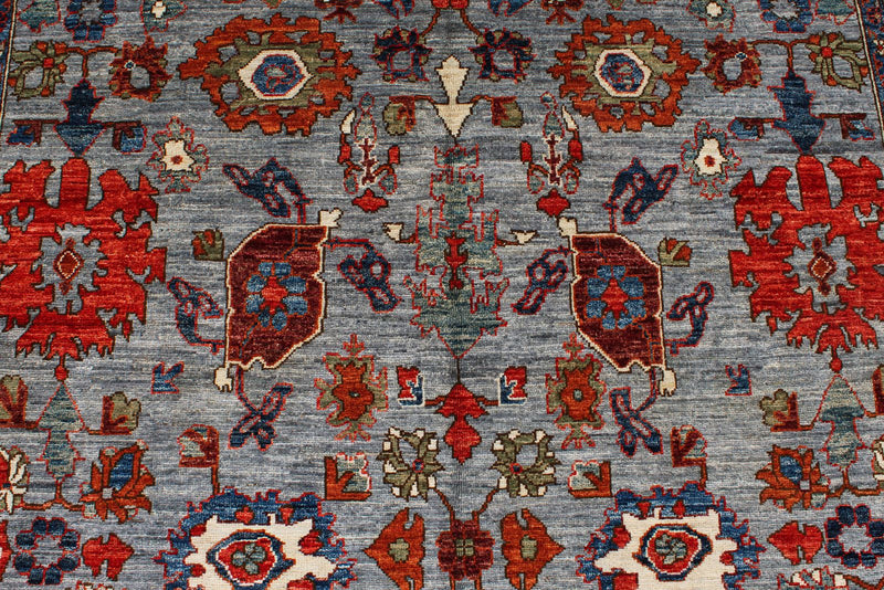 6x9 Gray and Blue Anatolian Traditional Rug