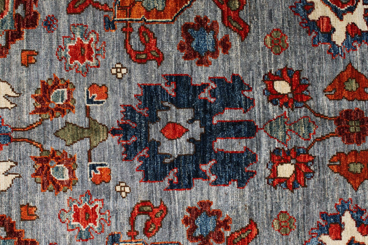 6x9 Gray and Blue Anatolian Traditional Rug