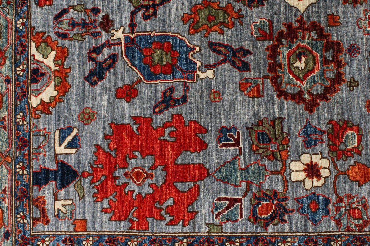6x9 Gray and Blue Anatolian Traditional Rug