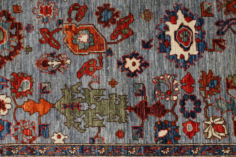6x9 Gray and Blue Anatolian Traditional Rug